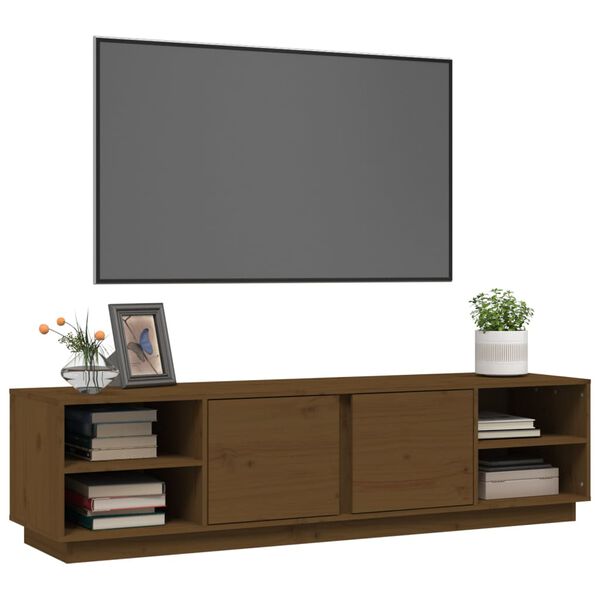 vidaXL TV Cabinet Honey Brown 156x40x40 cm Solid Wood Pine