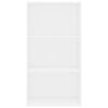 vidaXL 3-Tier Book Cabinet White 60x30x114 cm Engineered Wood