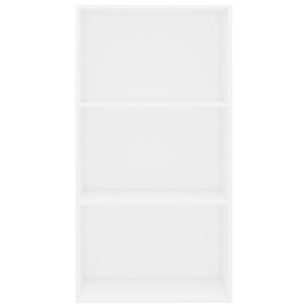 vidaXL 3-Tier Book Cabinet White 60x30x114 cm Engineered Wood