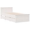 vidaXL Bed Frame without Mattress with Headboard White 90x200 cm Solid Wood Pine