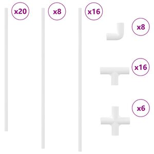 vidaXL PVC Pipe 2 pcs White 12.2 x 1.8 x 500 mm PP and PE