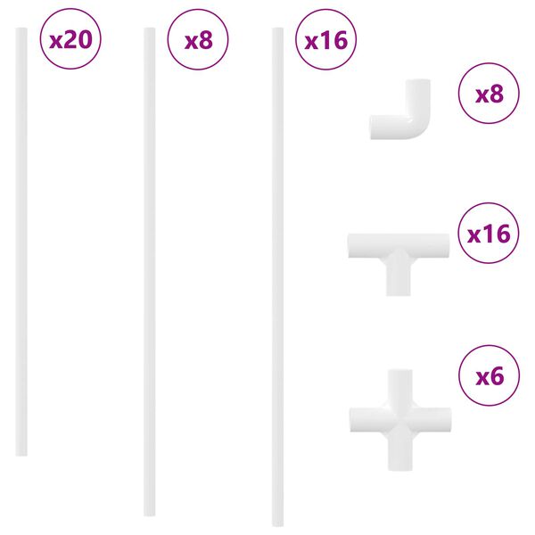 vidaXL PVC Pipe 2 pcs White 12.2 x 1.8 x 500 mm PP and PE