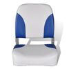 vidaXL Boat Seats 2 pcs Foldable Backrest Blue-white Pillow 41x36x48cm