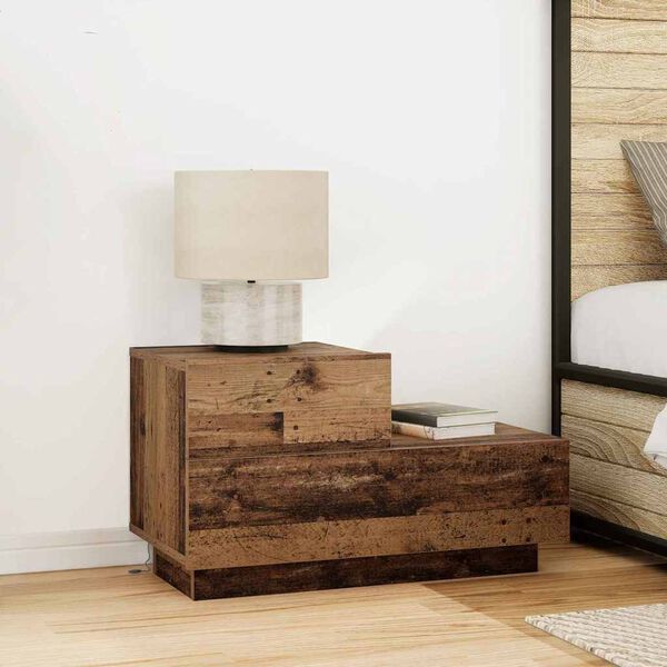 vidaXL Bedside Cabinet Old Wood 70 x 36 x 40.5 cm Engineered Wood