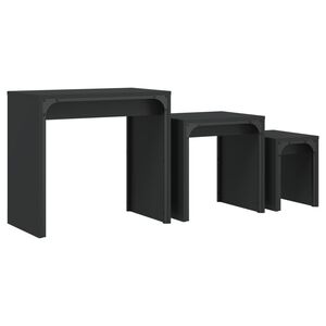 vidaXL Nesting Coffee Tables 3 pcs Black Engineered Wood