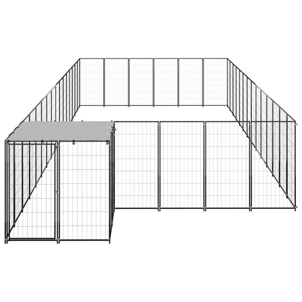 vidaXL Dog Kennel Black 26.62 m² Steel