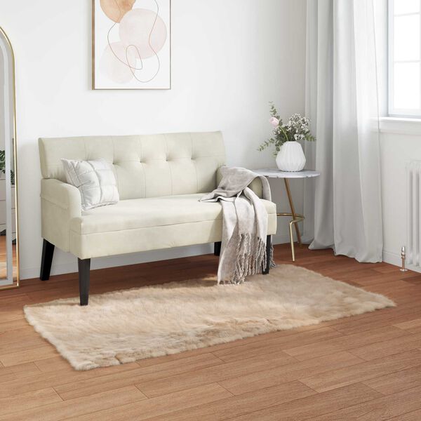 vidaXL Faux Sheepskin Rug Tafalla Beige 60 x 110 cm Polyester