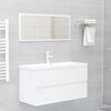 vidaXL 2 Piece Bathroom Furniture Set High Gloss White Engineered Wood