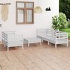 vidaXL 6 Piece Garden Lounge Set White Solid Pinewood