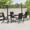 vidaXL Garden Dining Set 5 pcs Black coffee Poly rattan