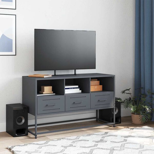 vidaXL TV Cabinet Anthracite 100.5x39x60.5 cm Steel