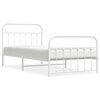 vidaXL Metal Bed Frame without Mattress with Footboard White 100x200cm