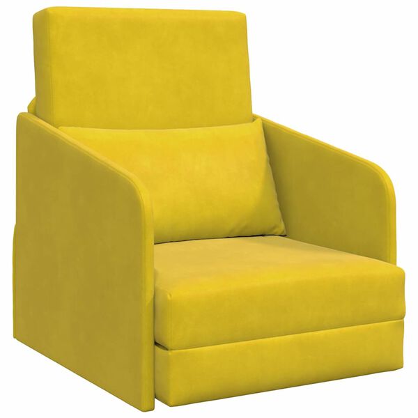 vidaXL Sofa Bed Yellow 65 x 80 x 83 cm Velvet