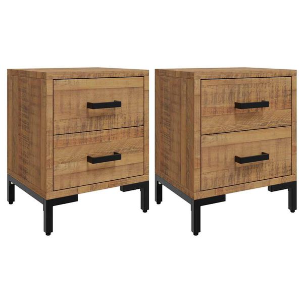 vidaXL Bedside Cabinets 2 pcs 36x30x45 cm Solid Wood Pine