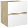 vidaXL Bathroom Furniture Set White and Sonoma Oak Engineered Wood