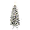 vidaXL Artificial Hinged Christmas Tree Green and White 120 cm