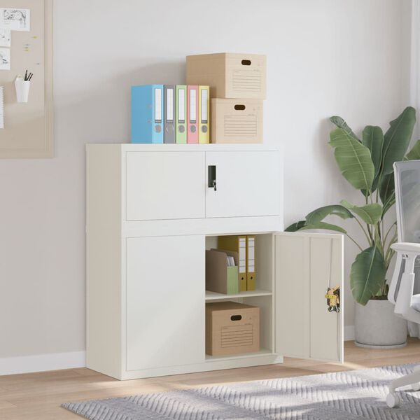 vidaXL File Cabinet White 90x40x110 cm Steel