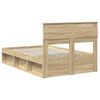 vidaXL Bed Frame with Storage Sonoma Oak 135 x 190 cm Solid Pine Wood
