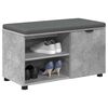 vidaXL Hall Bench with Cushion Plain Concrete Grey 80 x 38 x 46 cm