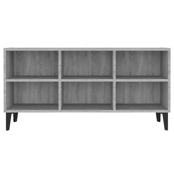 vidaXL TV Cabinet with Metal Legs Grey Sonoma 103.5x30x50 cm
