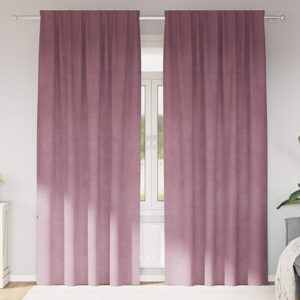 vidaXL Blackout Curtains 2 pcs Dark Pink 140 x 245 cm Velvet