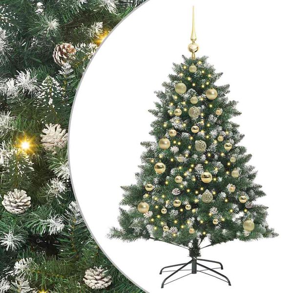 vidaXL Artificial Christmas Tree with 150 LEDs with Stand Green 150 cm