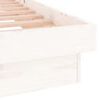vidaXL LED Bed Frame without Mattress White 90x200 cm Solid Wood
