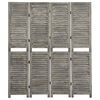 vidaXL 4-Panel Room Divider Grey 143x166 cm Solid Wood