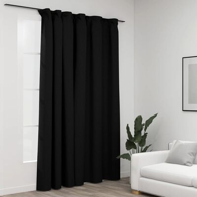 vidaXL Linen-Look Blackout Curtain with Hooks Anthracite 290x245 cm