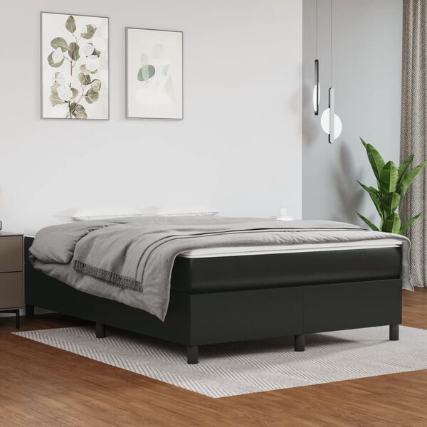 vidaXL Box Spring Bed Frame Black Double Faux Leather (UK/IE/FI/NO only)