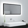 vidaXL LED Bathroom Mirror Black 90x8.5x37 cm Acrylic