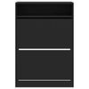 vidaXL Shoe Cabinet with 2 Flip-Drawers Black 80x34x116 cm