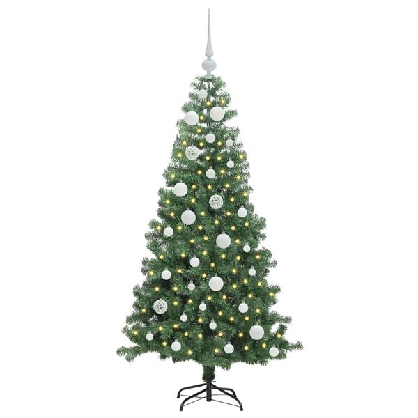 vidaXL Christmas Tree with 150 LEDs with Stand Green 120 cm PVC