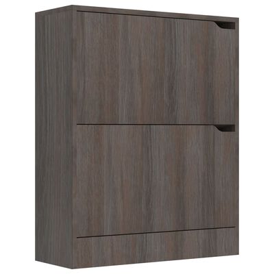vidaXL Shoe Cabinet with 2 Doors Grey Sonoma Oak 59x24x74 cm Engineered Wood