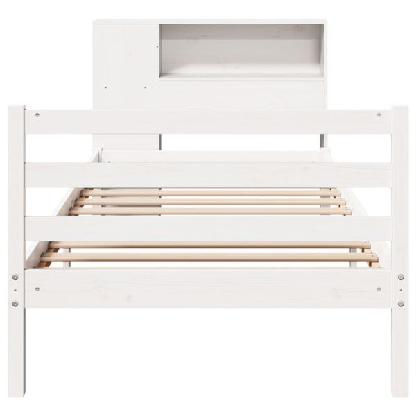 vidaXL Bookcase Bed without Mattress White 100x200 cm Solid Wood Pine