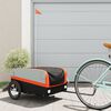vidaXL Bike Trailer Black and Orange 45 kg Iron