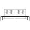 vidaXL Metal Bed Frame without Mattress with Headboard Black 200x200cm