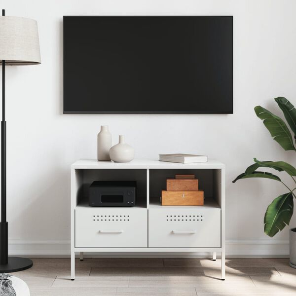 vidaXL TV Cabinet White 68x39x50.5 cm Steel