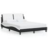 vidaXL Bed Frame without Mattress "Zadar" Black and White 140x200 cm Faux Leather
