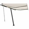 vidaXL Manual Retractable Awning with LED 350x250 cm Cream