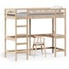 vidaXL Loft Bed without Mattress 75x190 cm Small Single Solid Wood Pine