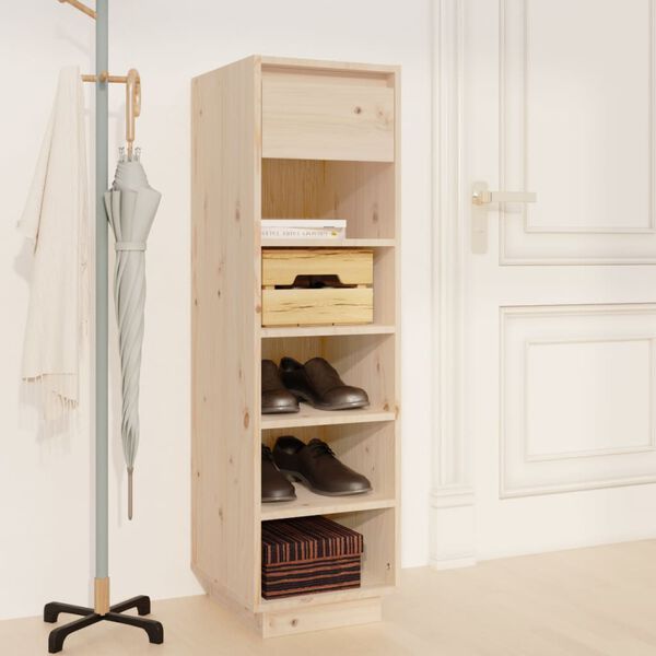 vidaXL Shoe Cabinet 30x34x105 cm Solid Wood Pine