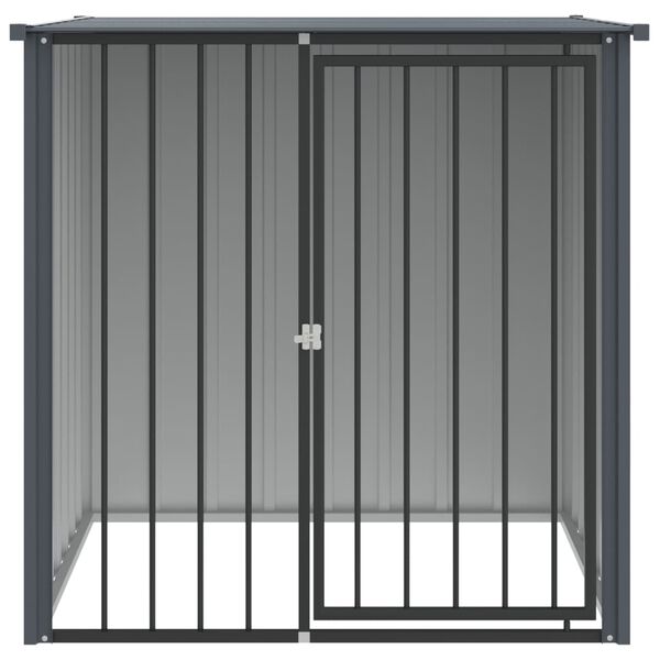 vidaXL Dog House with Roof Black 110x103x109 cm Galvanised Steel