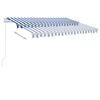 vidaXL Manual Retractable Awning with LED 350x250 cm Blue and White