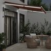 vidaXL Automatic Retractable Awning with LED Brown 350x250 cm