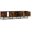 vidaXL TV Cabinet Smoked Oak 150x35x41 cm Engineered Wood and Metal