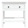 vidaXL Console Table White 75x35x75 cm Solid Wood Pine