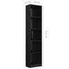 vidaXL 5-Tier Book Cabinet High Gloss Black 40x24x175 cm Engineered Wood