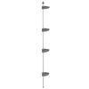 vidaXL Shower Corner Shelf | Silver and Grey | Aluminium, PS, PA, TPE