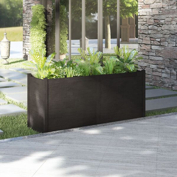 vidaXL Garden Planter Black 150x50x70 cm Solid Pinewood